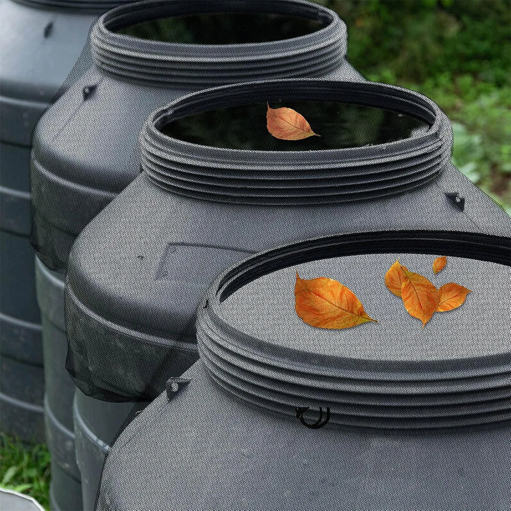 Rain Barrel Screen Cover – Drawstring Netting for Water Collection
