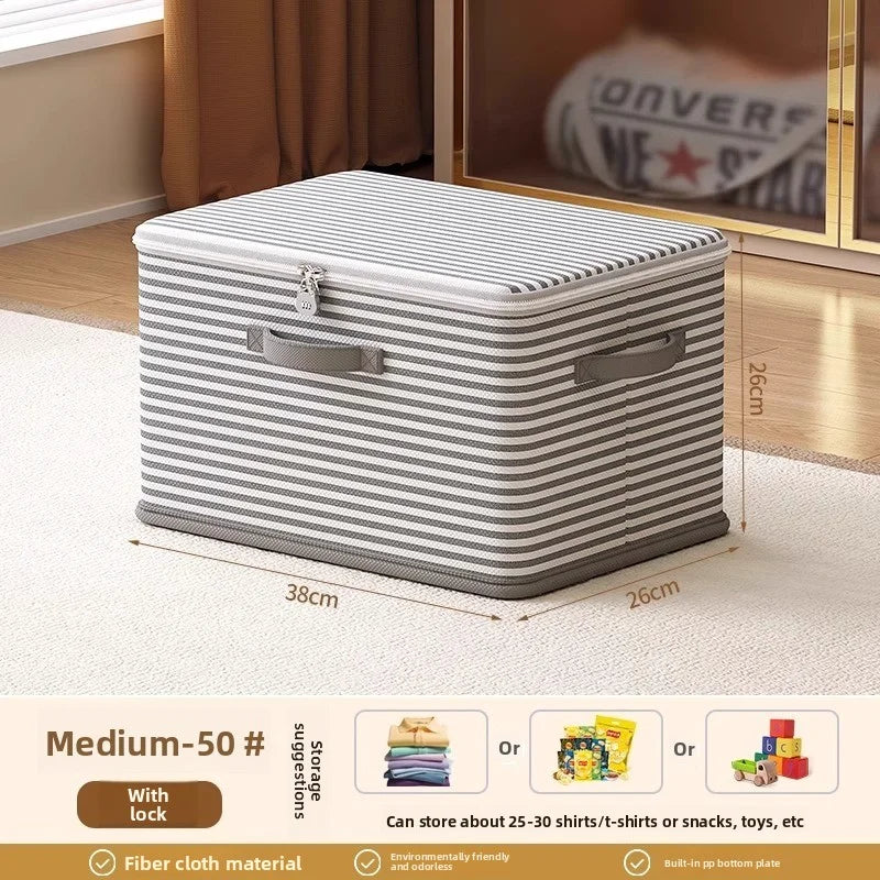 Lockable Foldable Storage Box - Password Bin for Closet Storage - 38 X 26 X 26 Cm