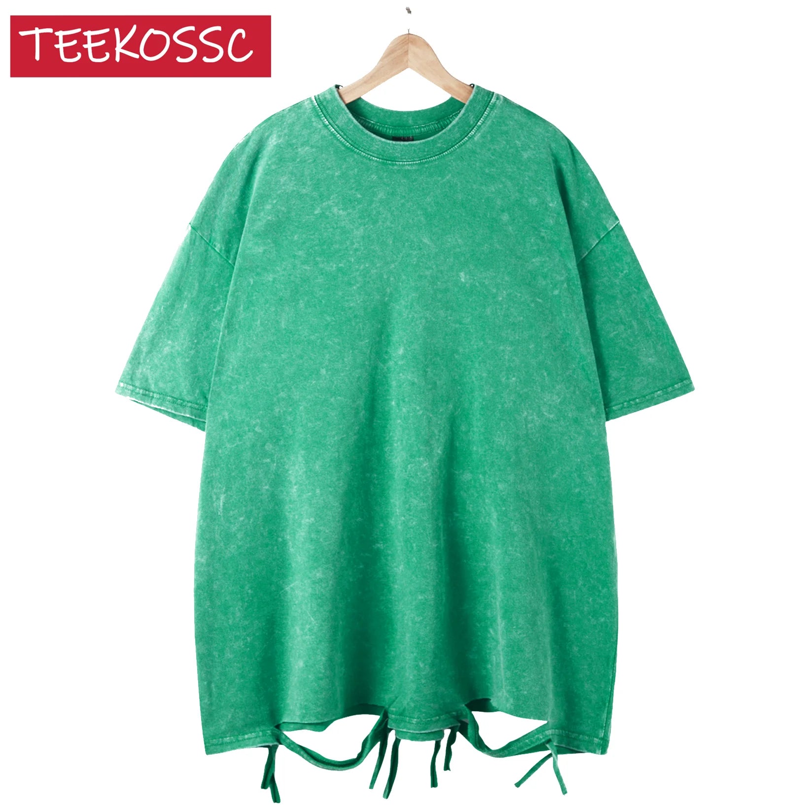 Oversized Cotton T-Shirt - Heavyweight Short Sleeve Tee - Green
