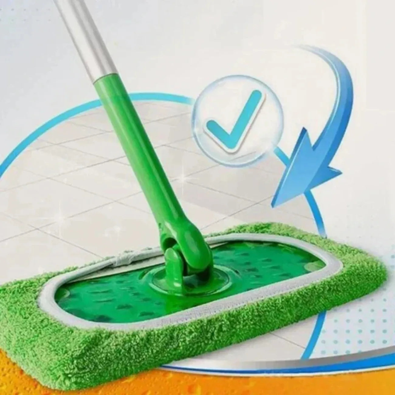 Washable Flat Mop Pads - 6-Piece Green Mop Cover Set