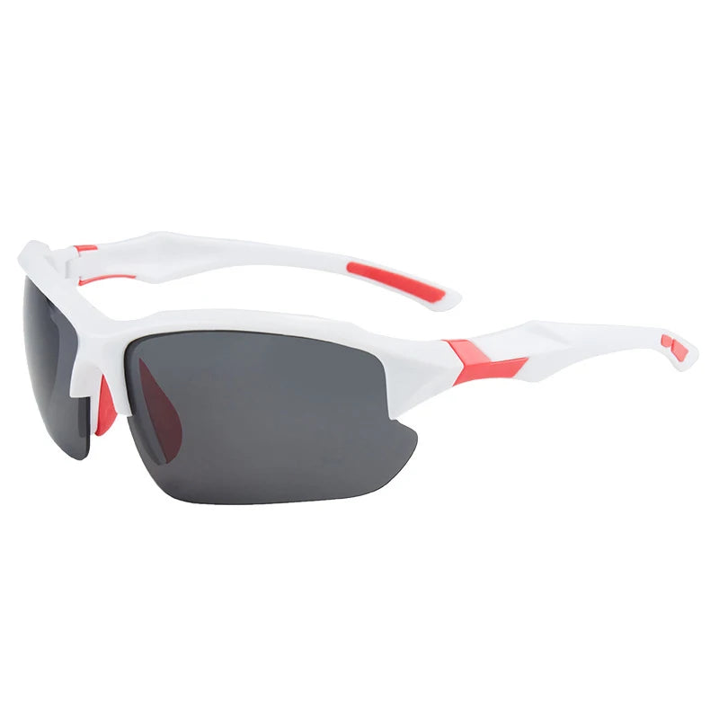 Sport Sunglasses - Polarized Outdoor Glasses for Active Wear - White Gray