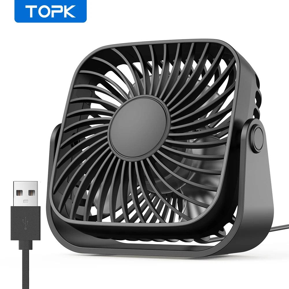 Topk 4inch USB Mini Fan - For Travel and Daily Carry