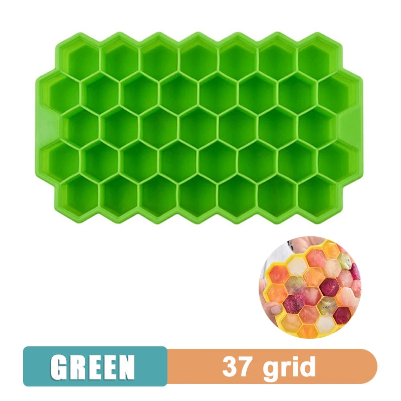 Silicone Ice Cube Tray - Multi-Grid Mold for Home Drinks