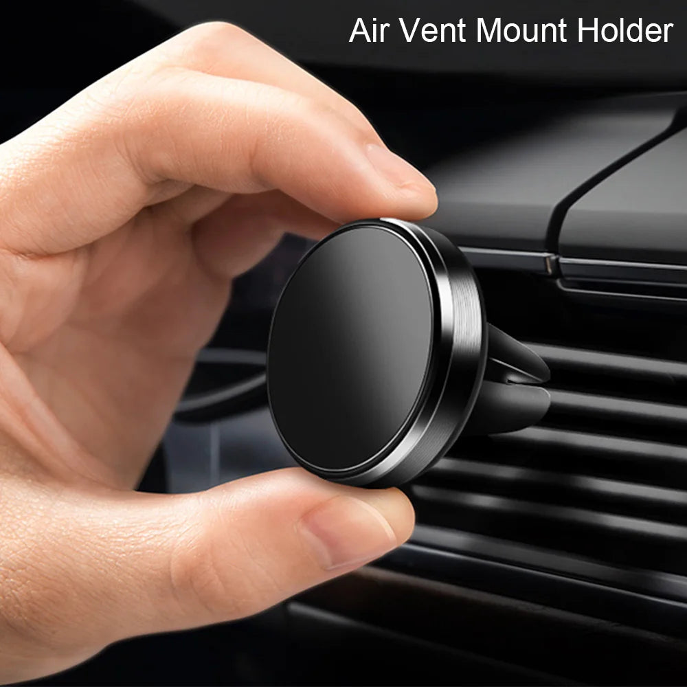Magnetic Round Car Phone Holder – Dashboard & Vent Mount
