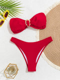 Women's Bandeau Bikini Set - Two-Piece Swimwear - Jy777-Re