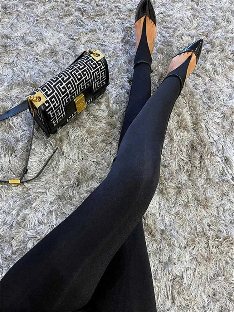 Women's Black High-Waist Leggings - Stretch Skinny Pants