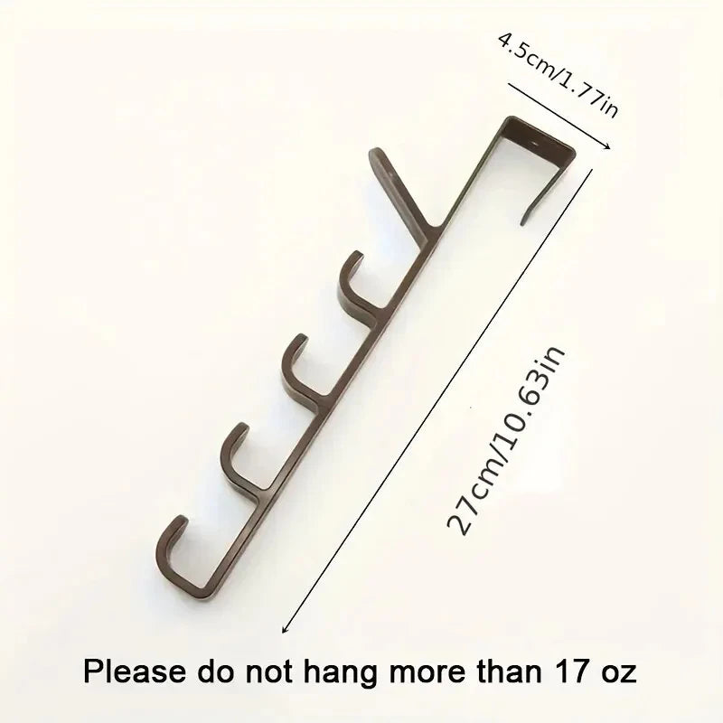 Over-Door Coat Hook Rack - 5-Hook Closet Organizer