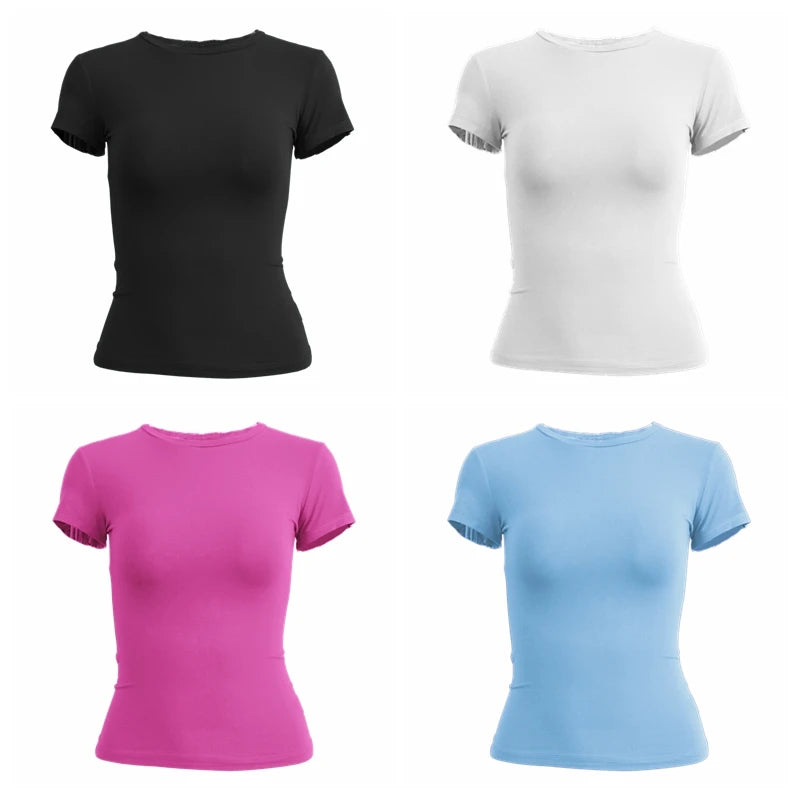Slim Fit Knit Tee – Stretch Short Sleeve Top for Streetwear Looks