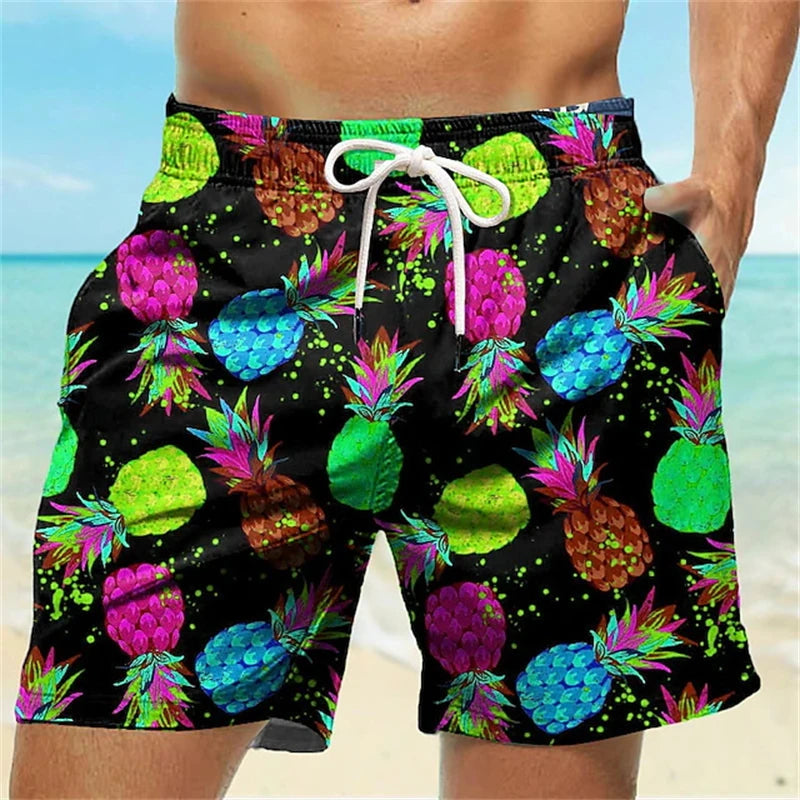 Graffiti Print Board Shorts - Lightweight Beach Swim Trunks - Style Fya26777