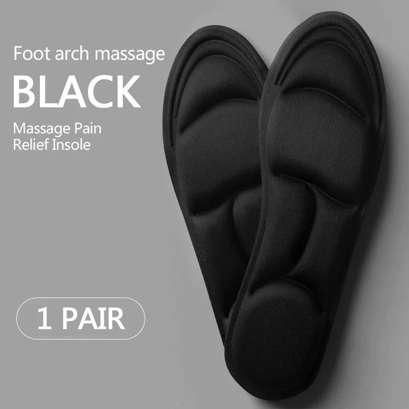 Memory Foam Insoles - Cushioned Inserts for Sport Shoes - Black