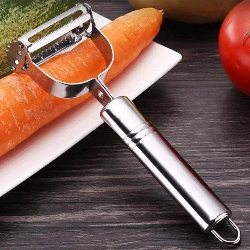 Stainless Steel Vegetable Peeler - Julienne Prep Tool for Kitchen Use