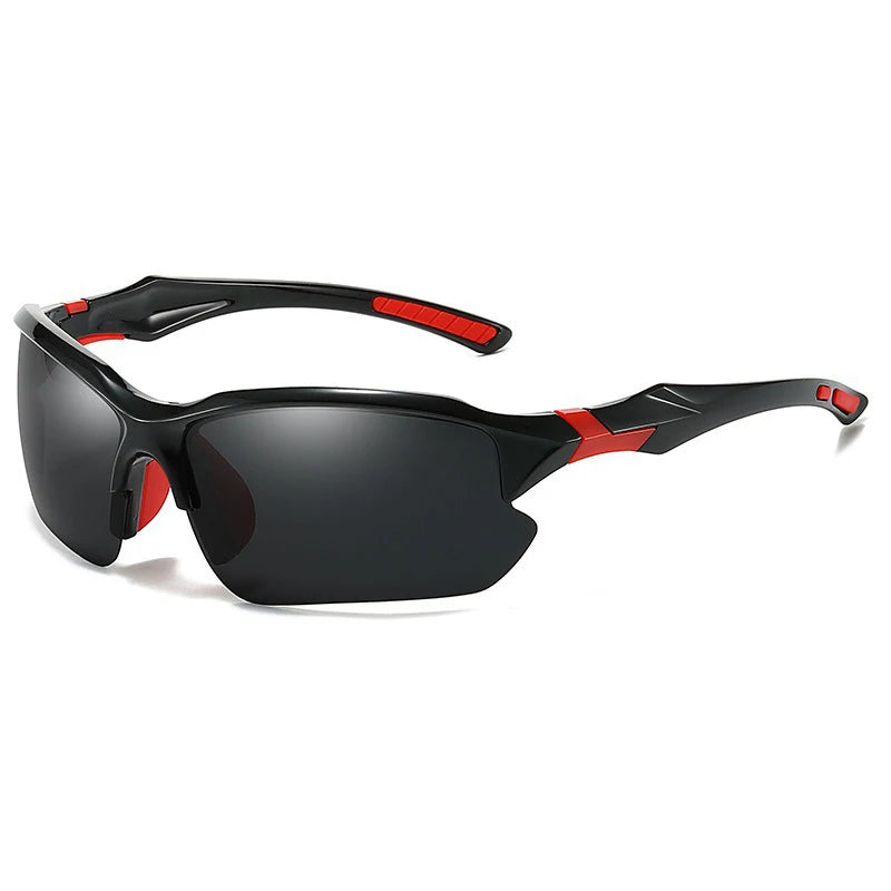 Sport Sunglasses - Polarized Outdoor Glasses for Active Wear - Red Gray