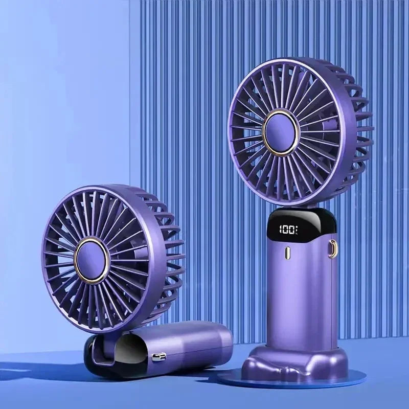 Handheld Personal Rechargeable Fan LED - For Desk or Travel Use