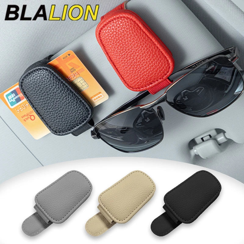 Car Visor Sunglasses Holder - Clip Case for Glasses and Cards
