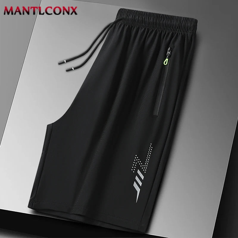 Men's Running Shorts - Elastic Waist Gym Training Bottoms - Black 003