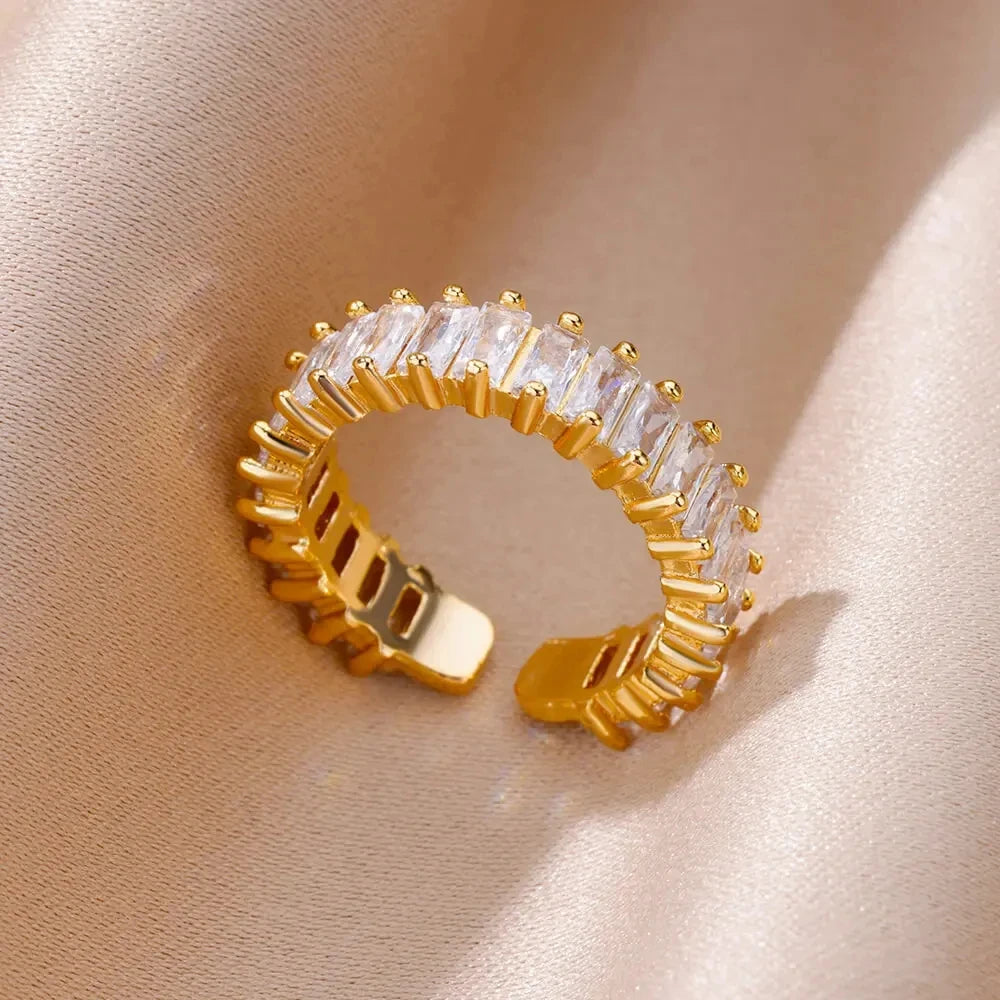 Gold-Color Stainless Steel Ring - Classic Fashion Jewelry - A / Gold Color