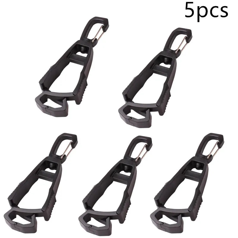 Work Glove Clip Holder - Belt Clamp for Jobsite Gear - Black 5 Pieces