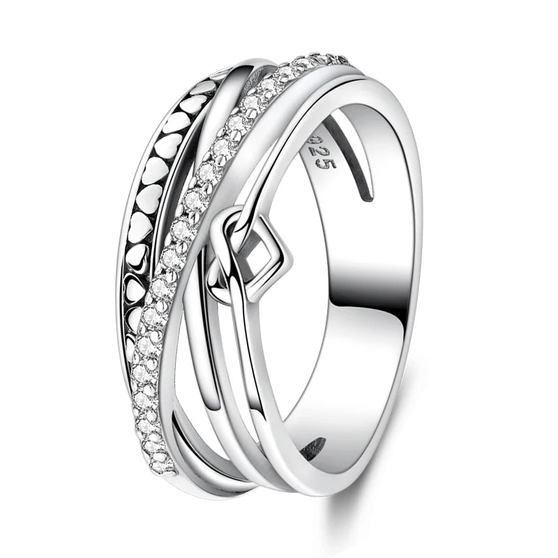 Zircon Geometric Ring - Minimalist Silver-Color Jewelry - Style Kjr340