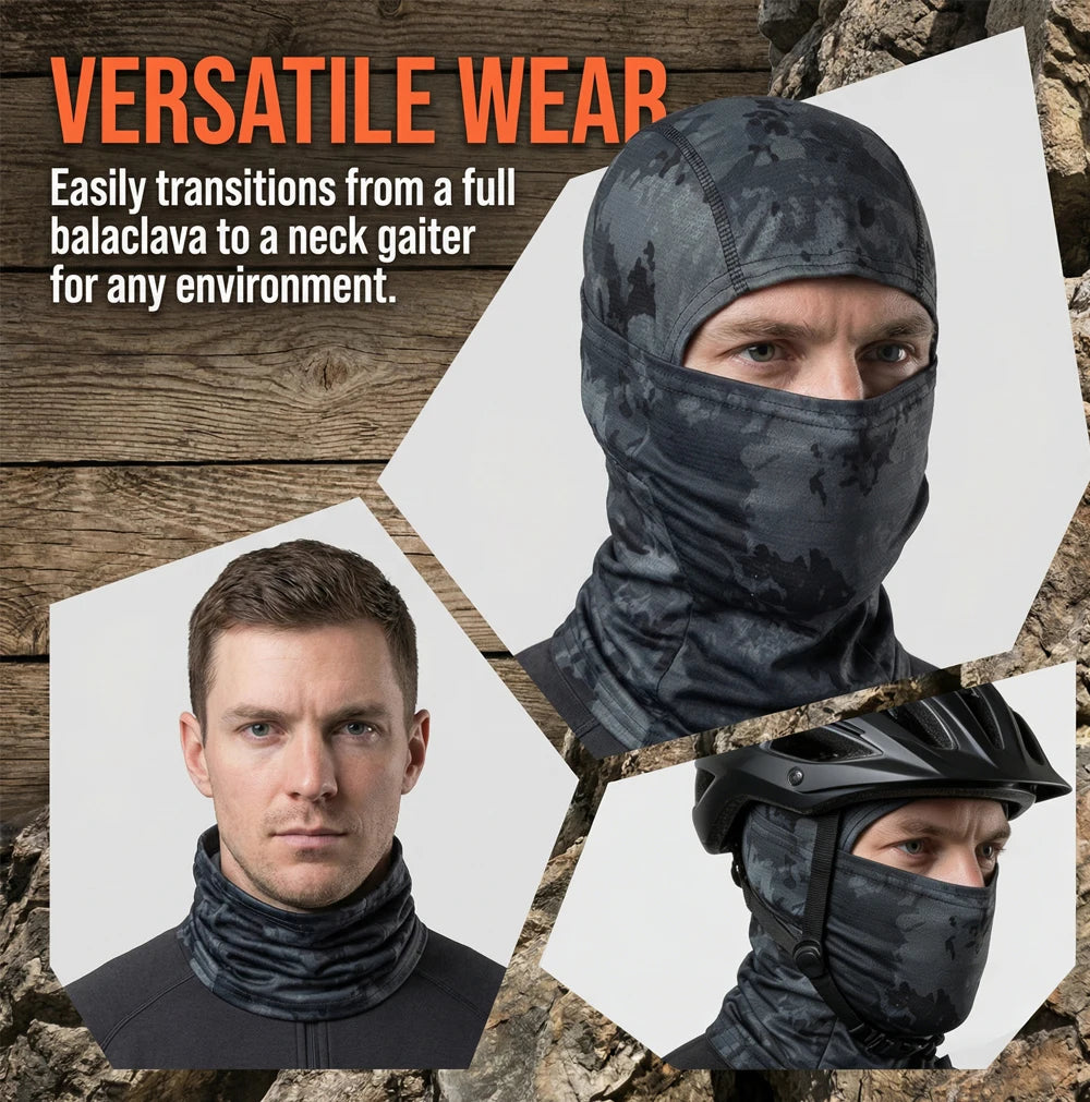 Printed Outdoor Balaclava - Lightweight Face Cover Scarf
