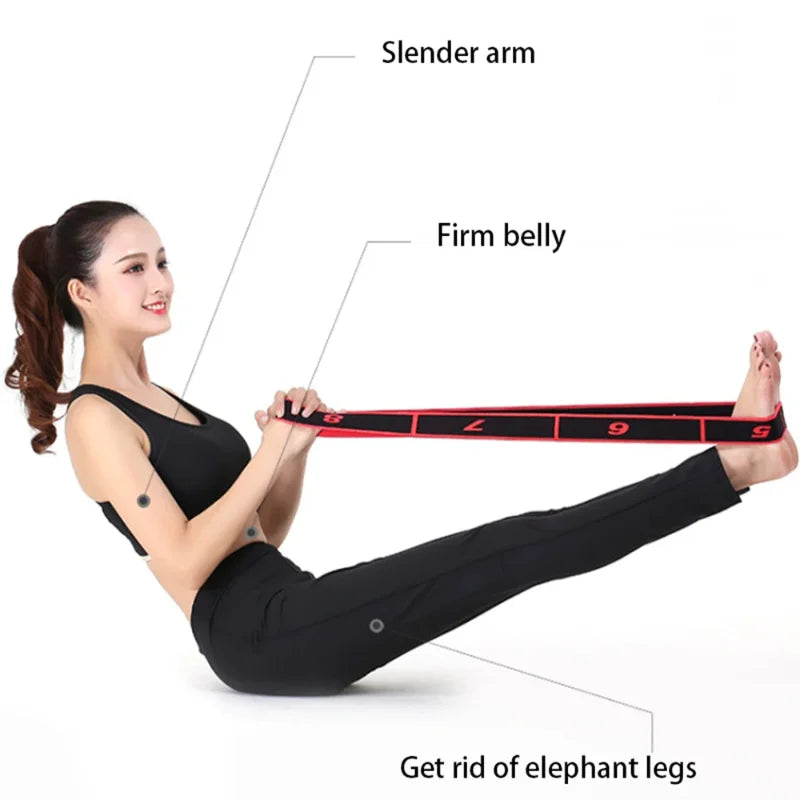Yoga Stretching Strap - Sectioned Resistance Band for Pilates