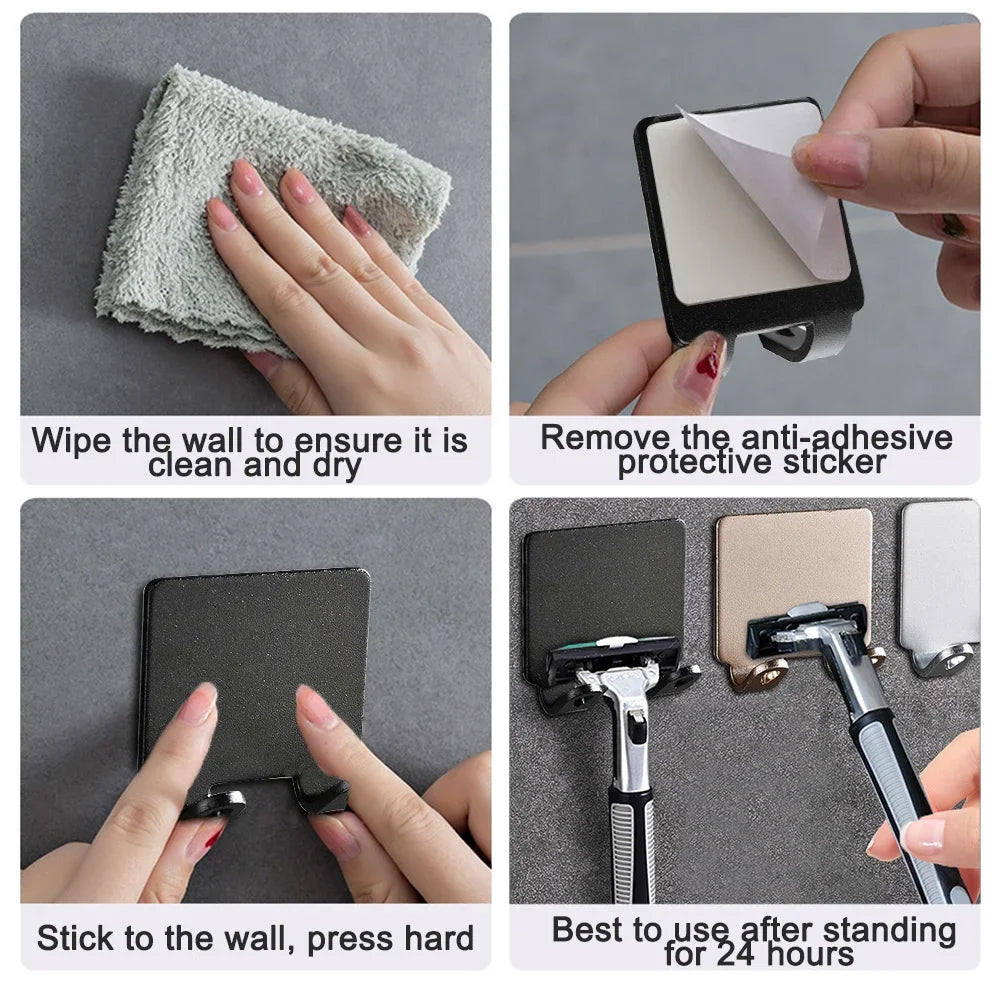 Bathroom Stainless Steel Razor Holder - For Bathroom and Home Storage