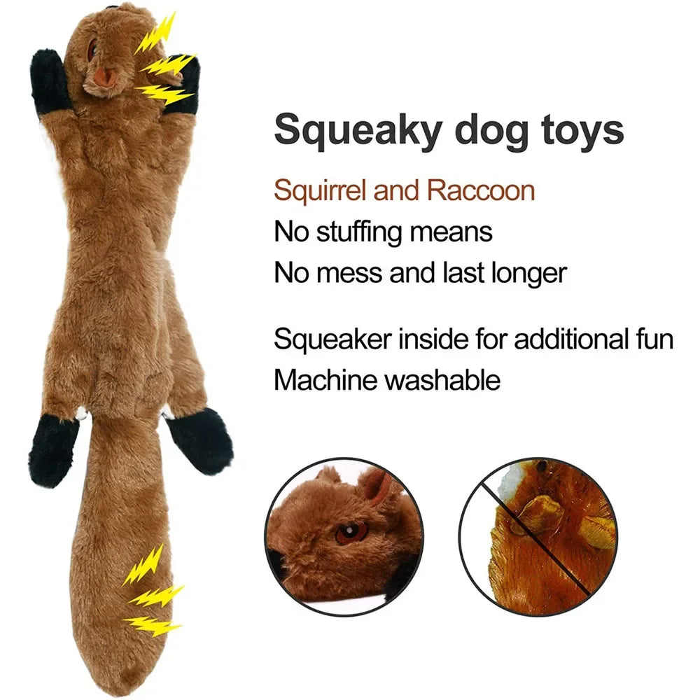 Squeaker Dog Plush Toy - Stuffing-Free Animal Shell for Play