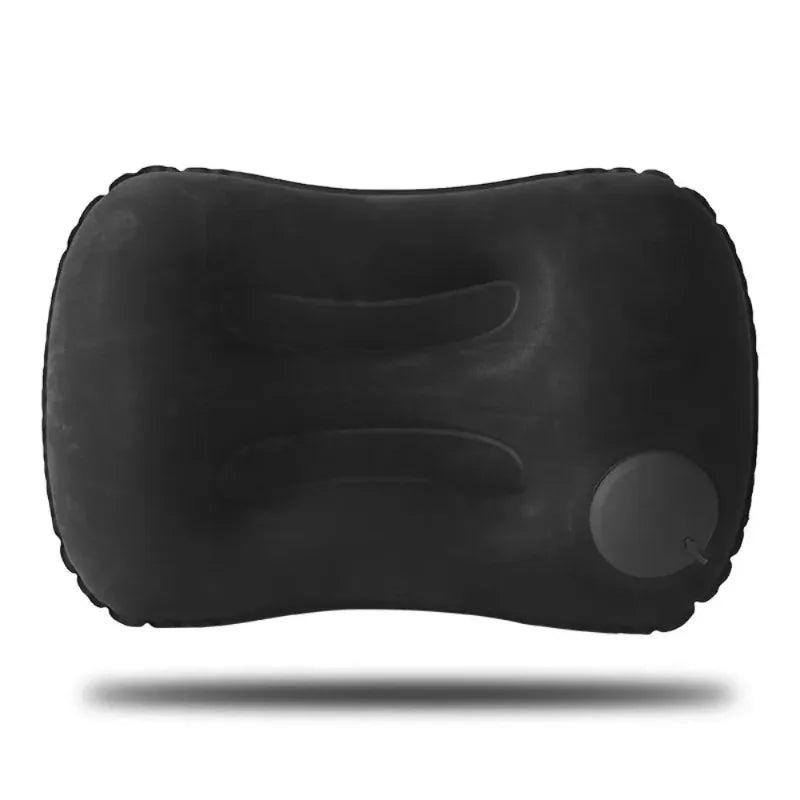Inflatable Travel Pillow - Compact Support for Trips and Camping - Black