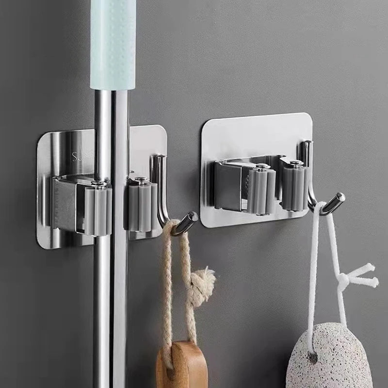 Stainless Steel Wall Mounted Mop - For Kitchen Storage and Prep