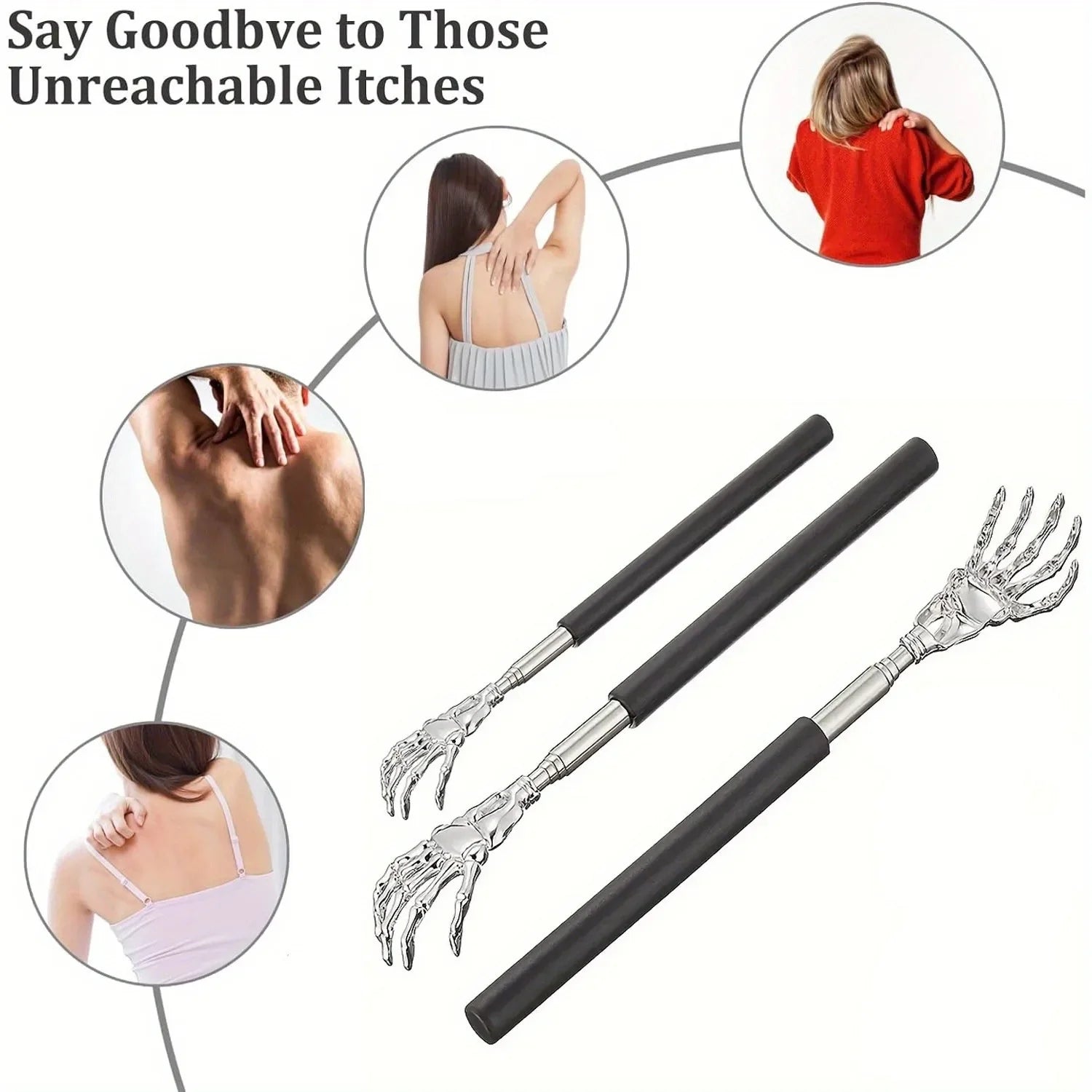 Telescopic Back Scratcher – Stainless Steel Reach Tool for Relief