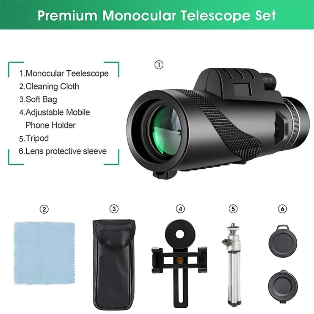 Monocular Telescope - Compact 10x Scope for Outdoor Viewing