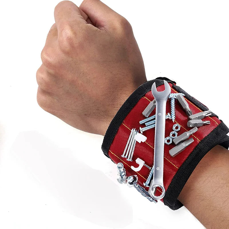 Magnetic Wristband Tool Holder - Screw and Bit Organizer - 3 Rows Of 9 Magnets