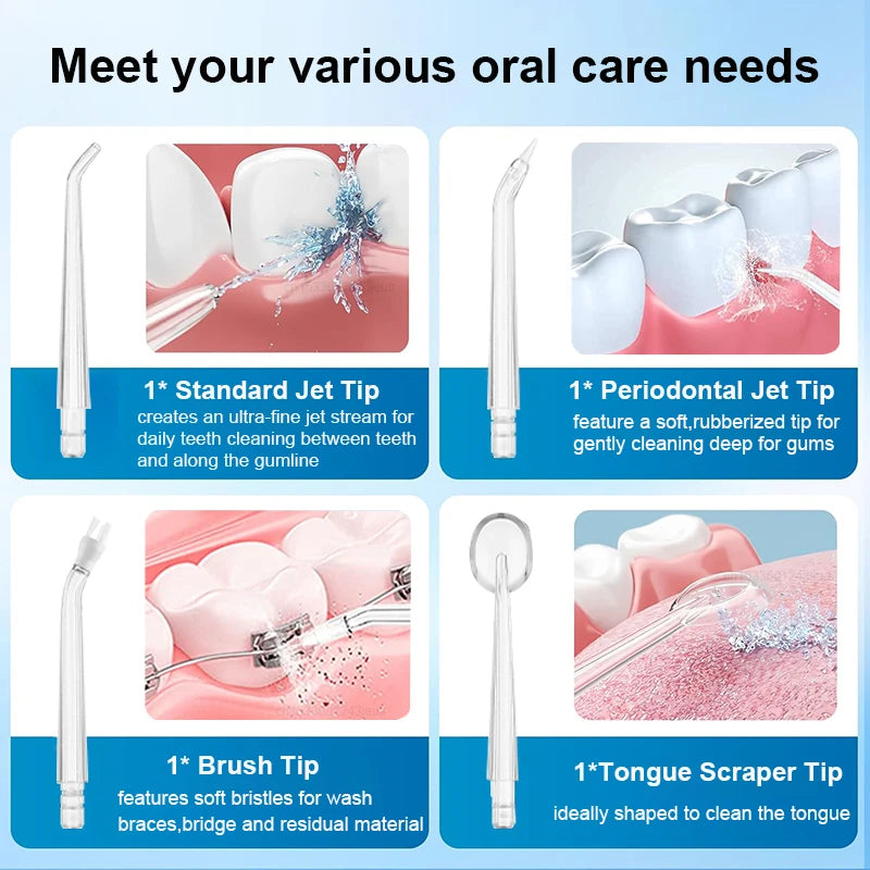 Electric Oral Irrigator Cleaning Modes - For Desk or Travel Use