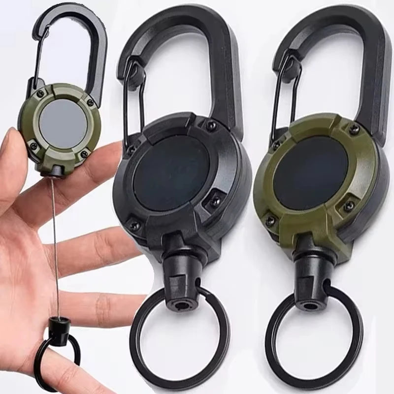 Retractable Keychain Reel - Carabiner Pull Cord Holder for Gear Organization