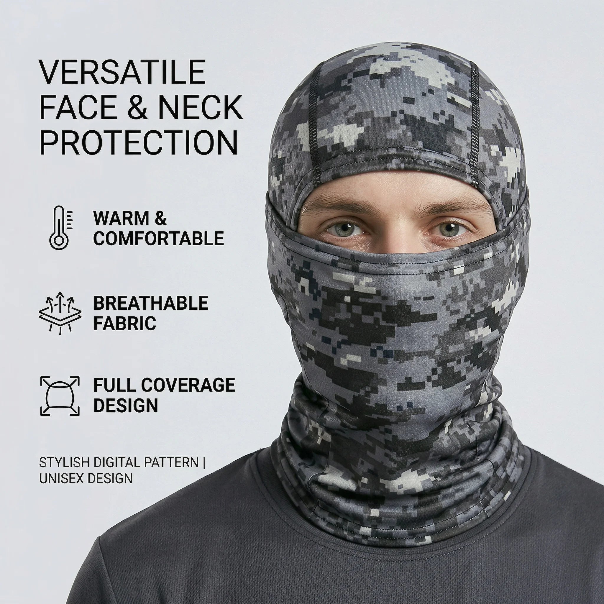 Printed Outdoor Balaclava - Lightweight Face Cover Scarf
