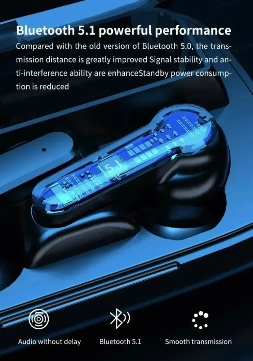 Wireless Earbuds with Digital Display – M19