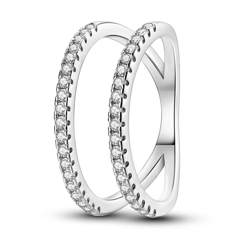 Zircon Geometric Ring - Minimalist Silver-Color Jewelry - Style Kjr179