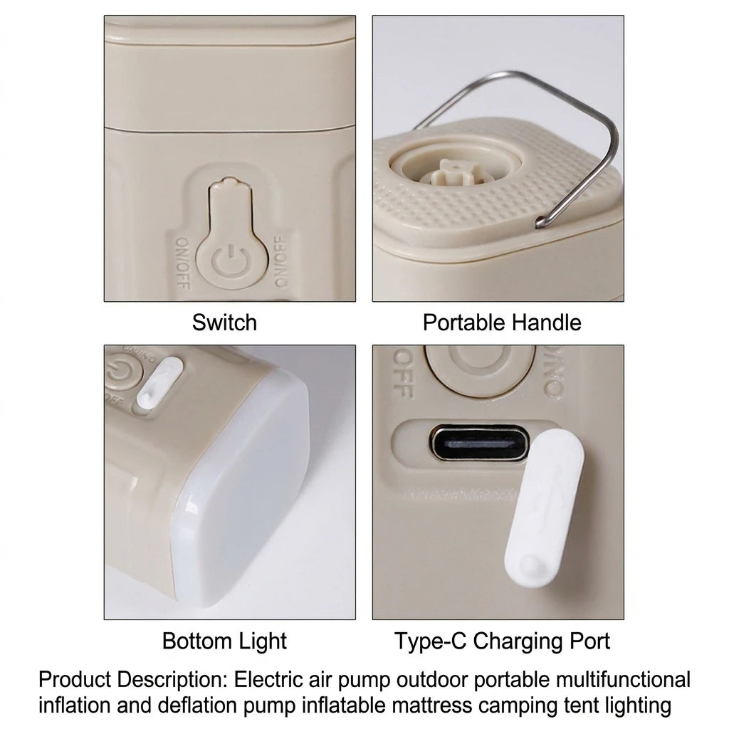 Mini Electric Air Pump - Compact Inflator for Camping Gear