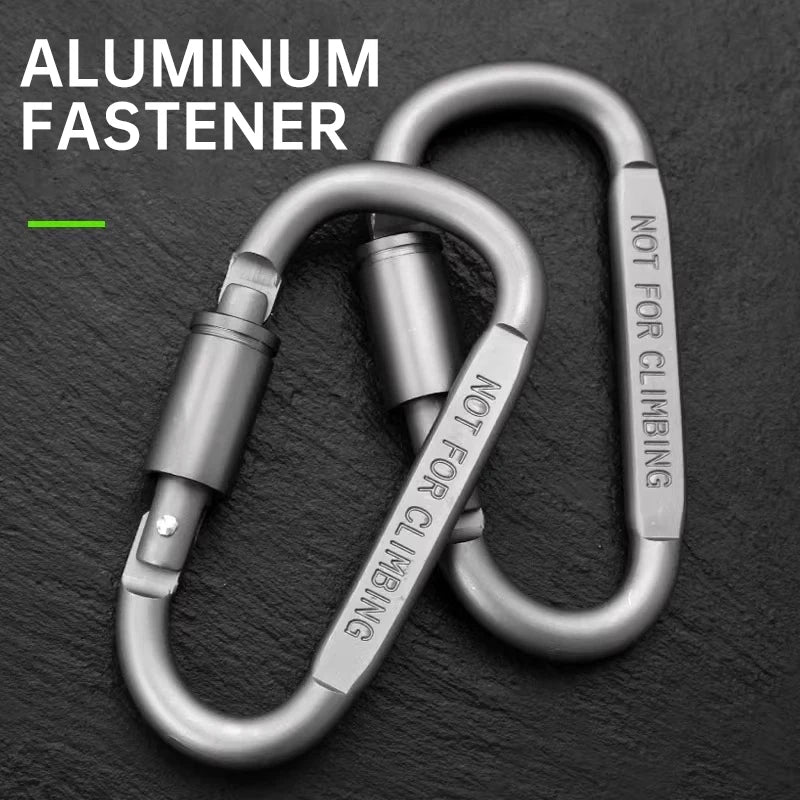 D-Shaped Carabiner Clips - Aluminum Keychain and Gear Links