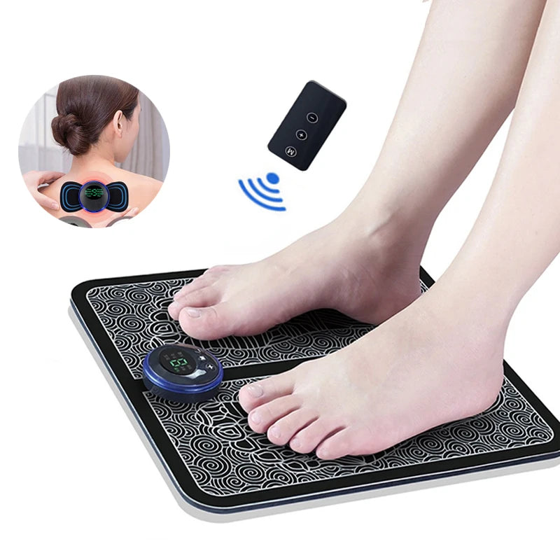 EMS Foot Massager Pad – USB Relaxation Mat with 8 Modes for Home