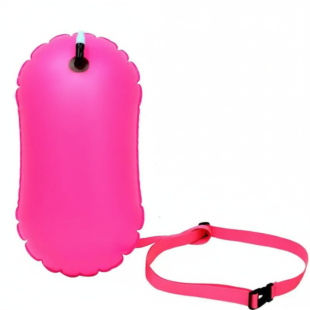 Inflatable Swim Buoy - PVC Open Water Tow Float Bag - Rose Red