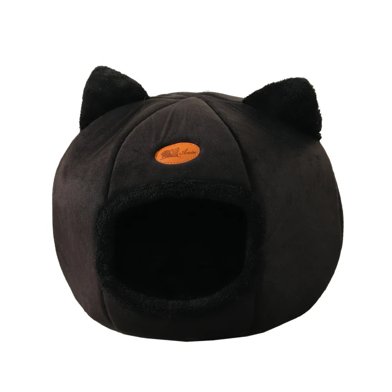 Cozy Pet Cave Bed - Covered Resting Spot for Cats and Small Dogs