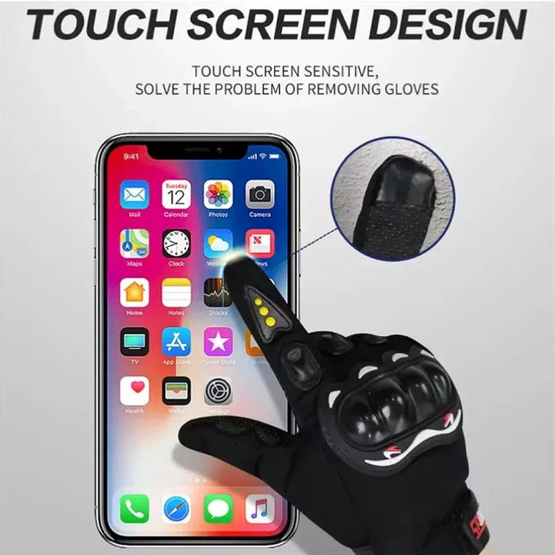 Motorcycle Riding Gloves - Full Finger Pair for Road Gear