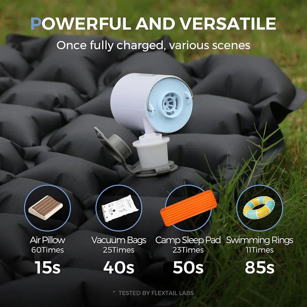 Portable Camping Air Pump - USB-C Pump with Built-In Light