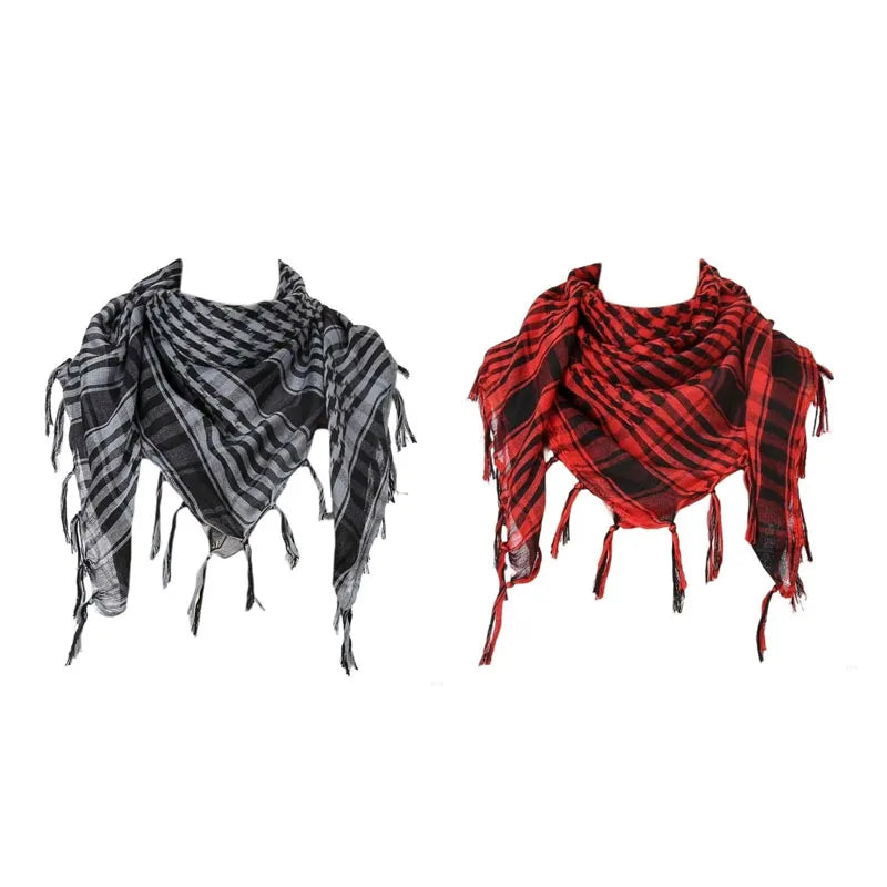 Keffiyeh Scarf Wrap - Lightweight Shemagh Head and Neck Scarf - 2 Pieces-Mix 1