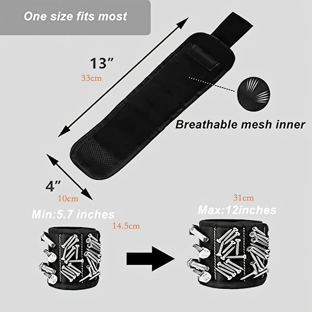 Magnetic Wristband Tool Holder - Screw and Bit Organizer