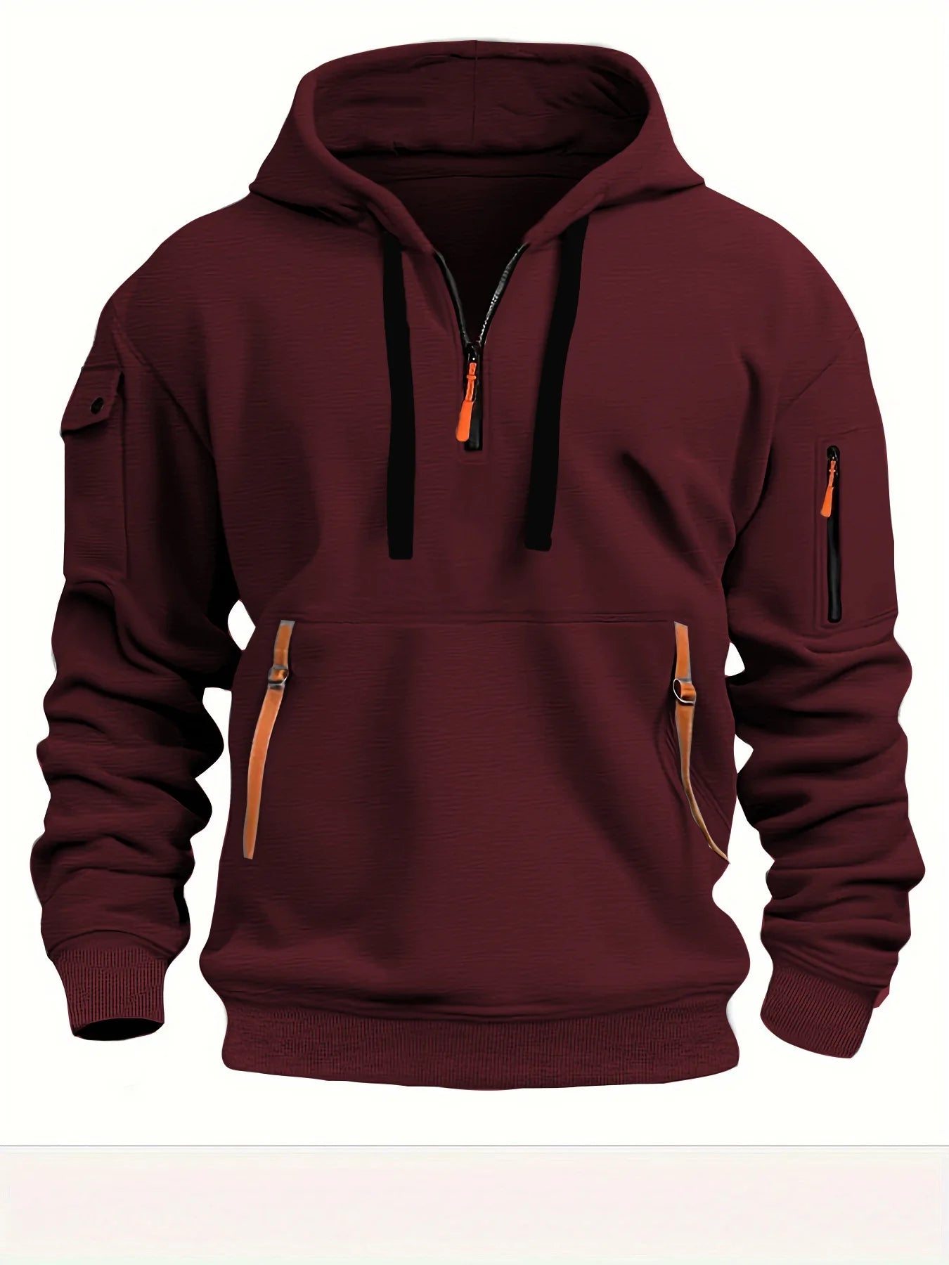 Men's Zip Hoodie - Long Sleeve Pullover with Arm Pocket - Style 5