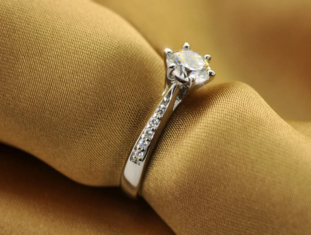 Prong Setting Ring - Geometric Zircon Accent Jewelry