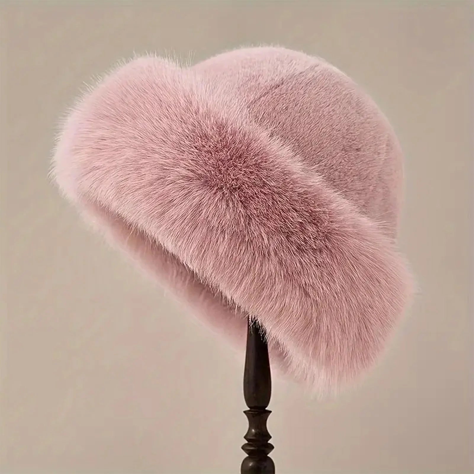 Women's Plush Winter Beanie - Faux Fur Cold Weather Hat