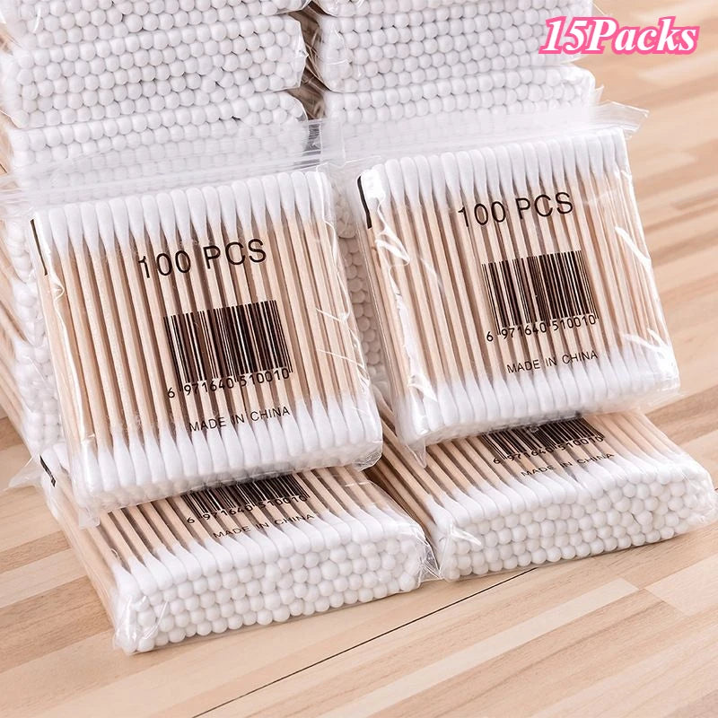Wooden Cotton Swabs - Multi-Pack Ear and Cleaning Buds