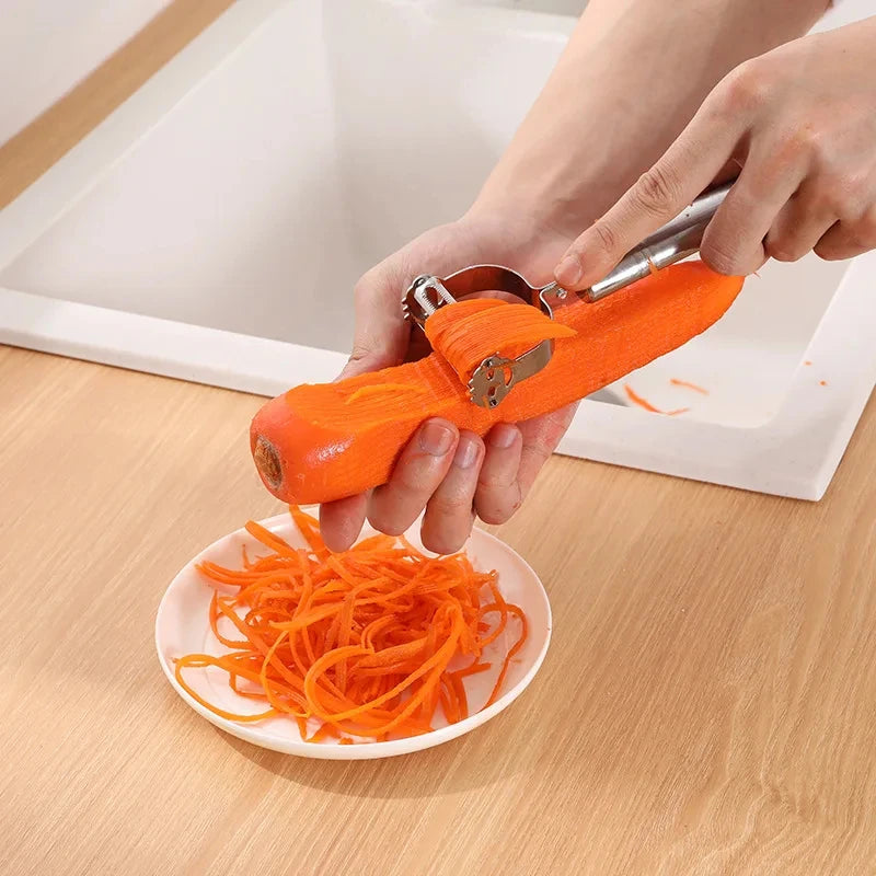 Stainless Steel Vegetable Peeler - Julienne Prep Tool for Kitchen Use